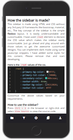 Responsive sidebar in mobile